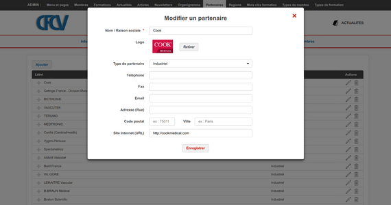 Collège Français de Chirurgie Vasculaire et Endovasculaire - Formulaire