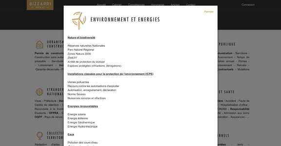 Bizzarri Avocat - Affichage des compétences