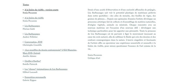 Léa Barbazanges - Page de textes