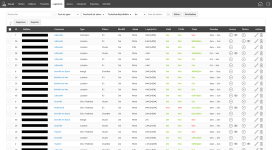 CLLAJ de Granville Terre et Mer - Interface de gestion