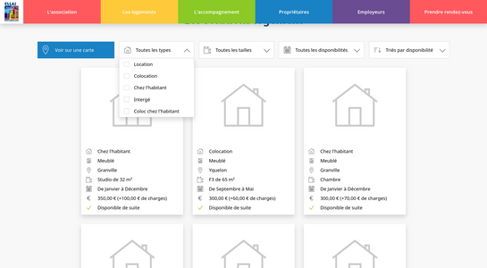 CLLAJ de Granville Terre et Mer - Page de recherche des logements