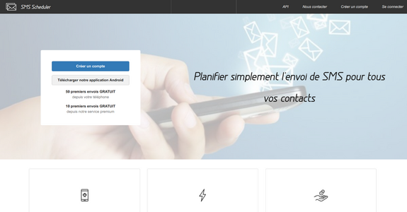 SMS Scheduler - Page d'accueil